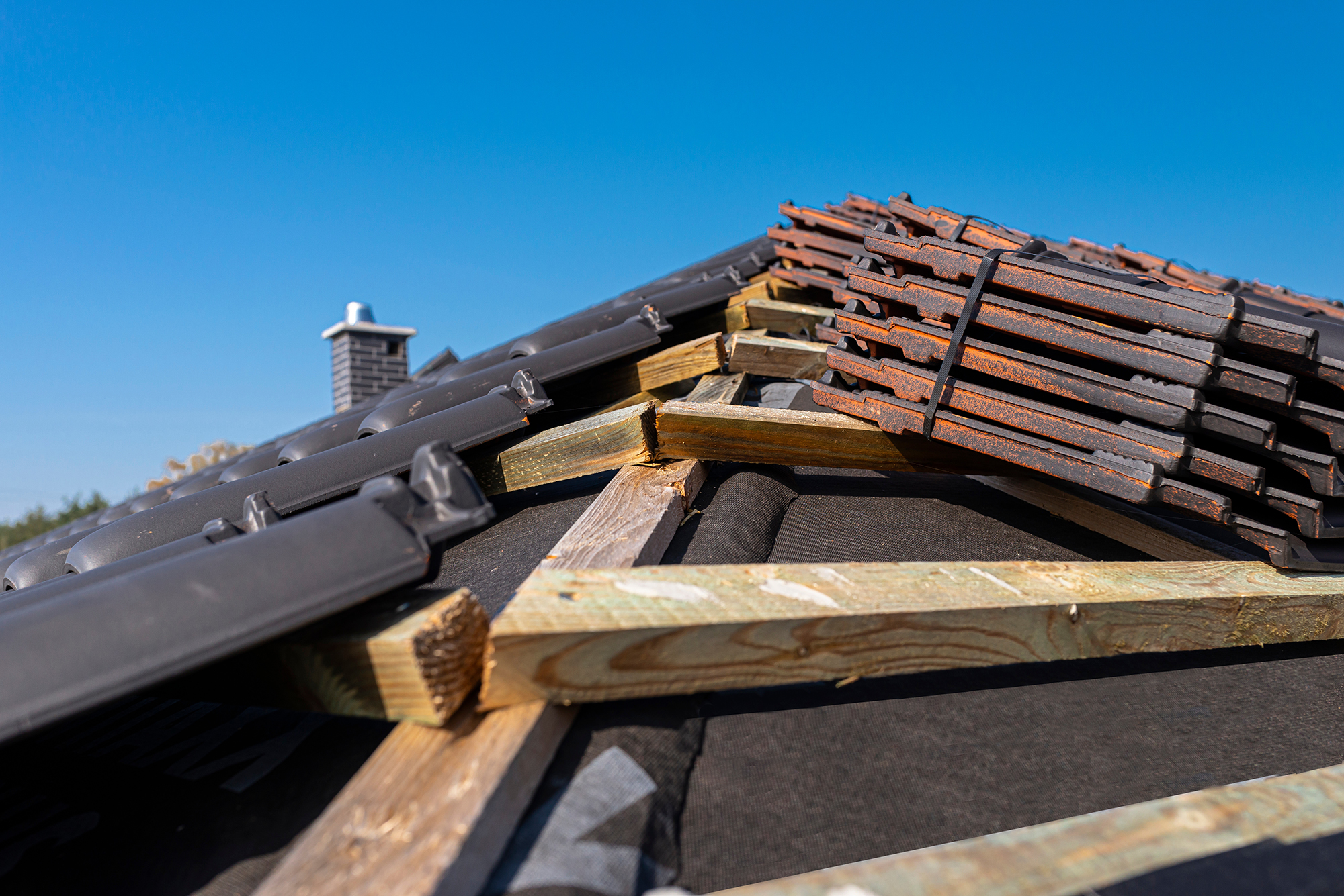 New roofing tiles to go on roof in brighton New roofing tiles to go on roof in brighton